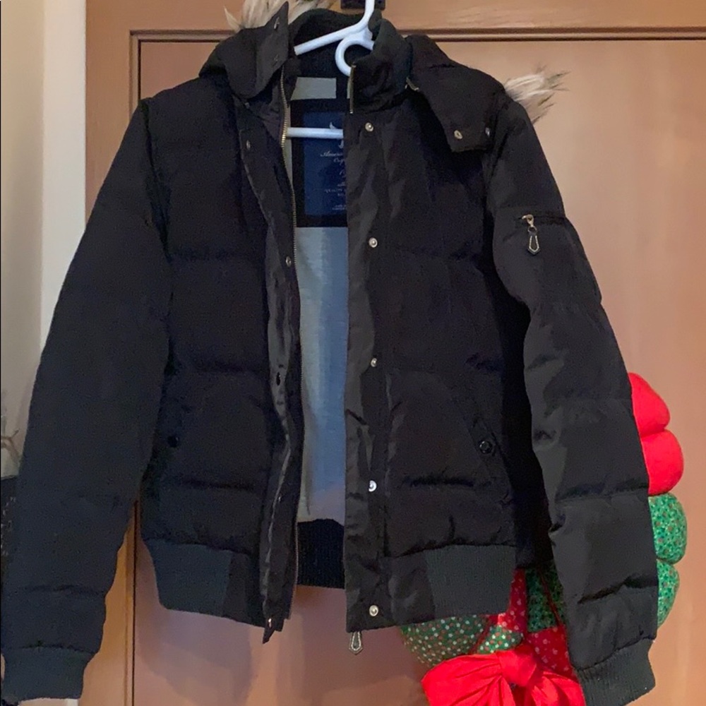 Black American eagle winter coat / jacket